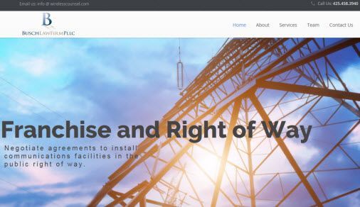 Busch Law Firm home page screen shot.