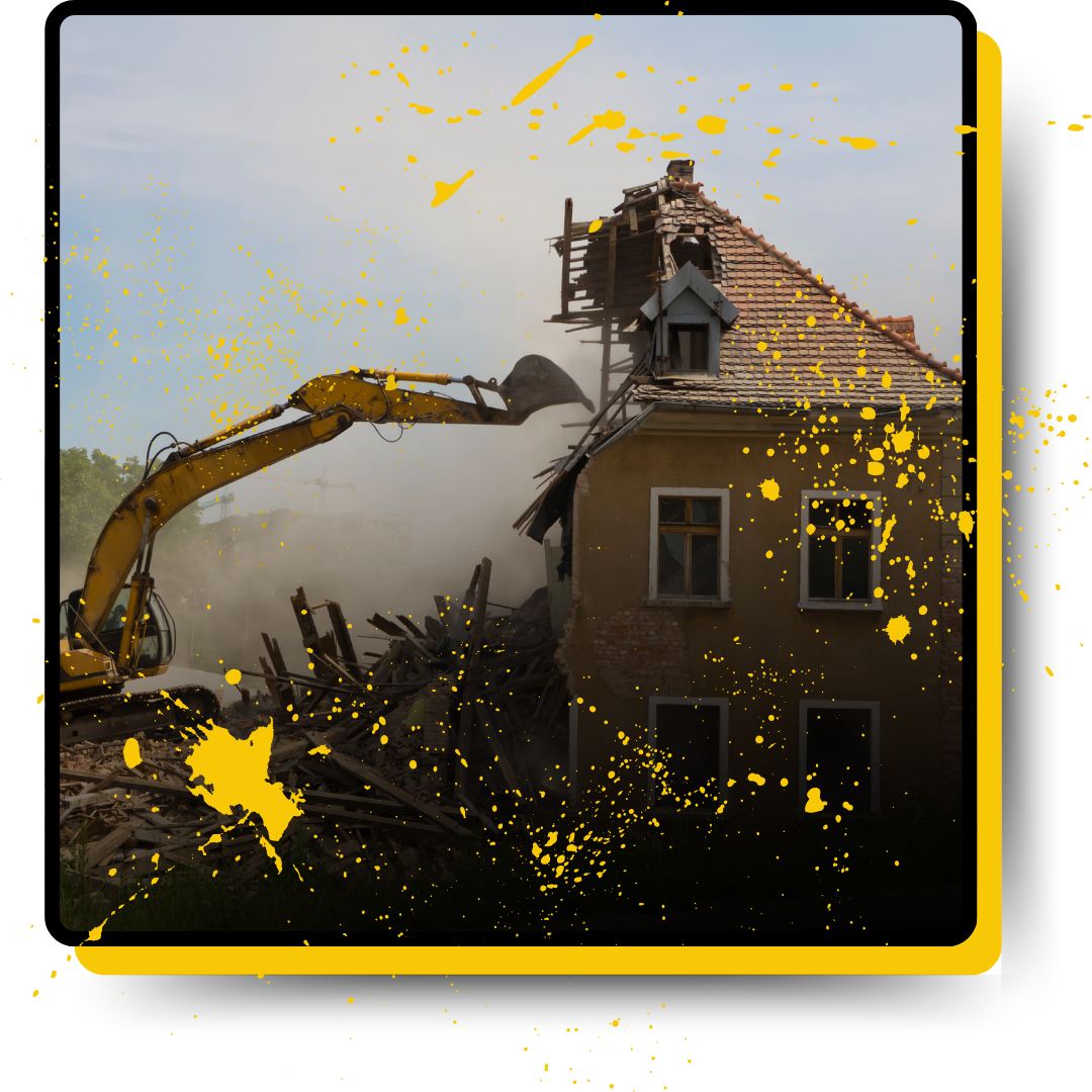 An excavator working in the site.