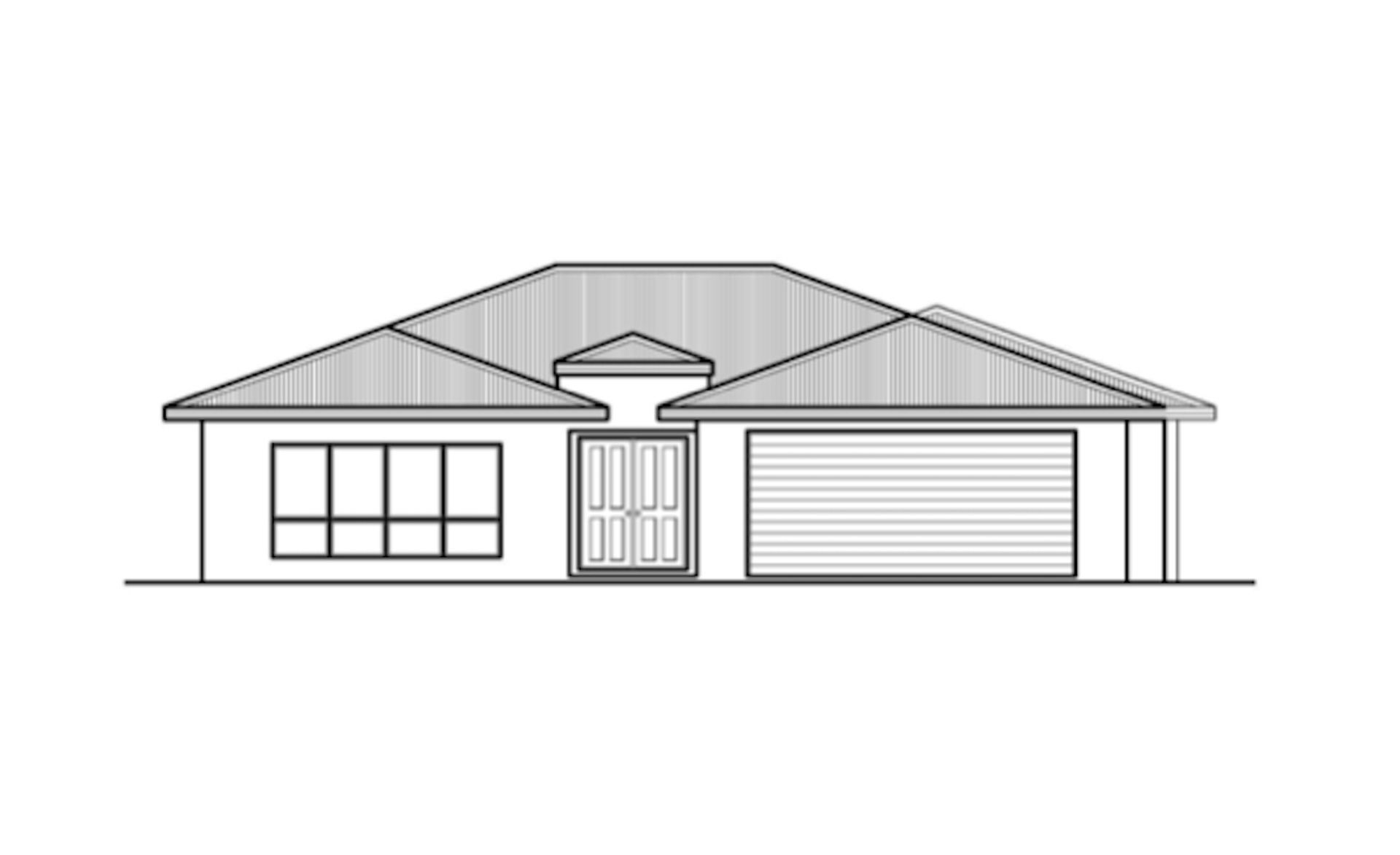 A Black and White Drawing of a House With a Garage — Ashlee Jones Homes in Gordonvale, QLD