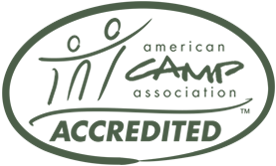 American Camp Association accredited logo in green and gray oval seal