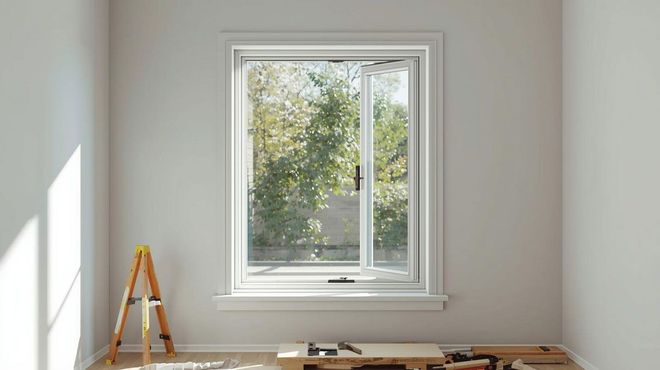 white frame casement window in allen tx