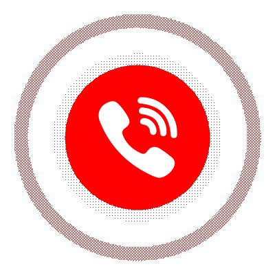 A red circle with a white phone icon inside of it