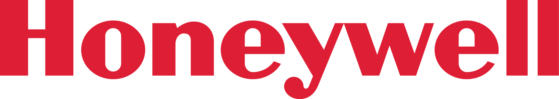 The honeywell logo is red and white on a white background.
