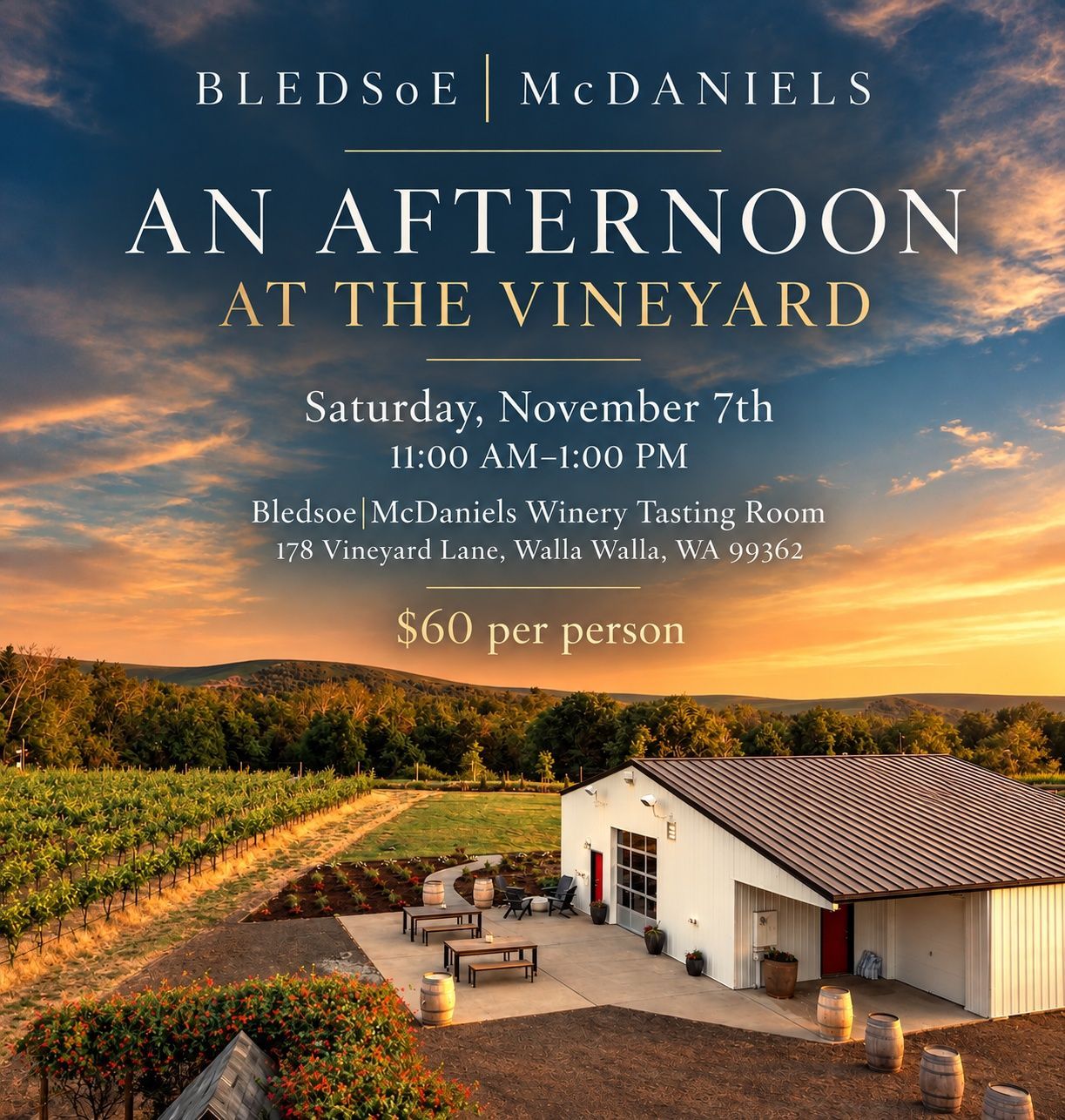 Bledsoe McDaniels Fall Estate Tasting