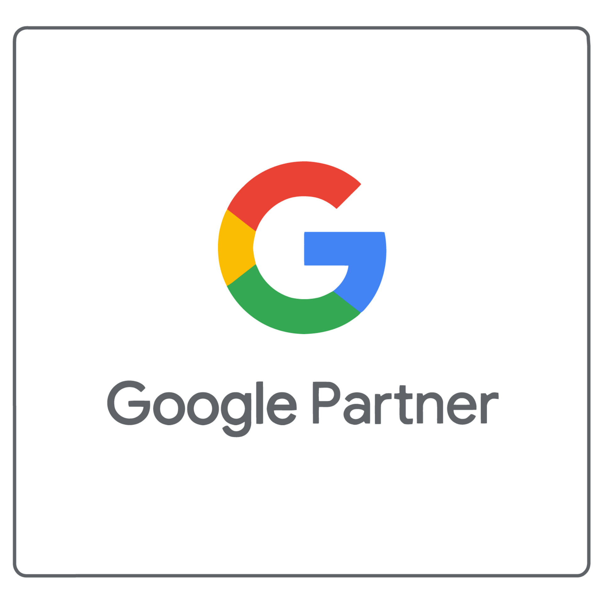 Google Partner logo with multicolor Google G above gray text on white background
