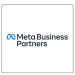 Meta Business Partners logo with blue Meta icon and black text on white background