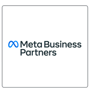 Meta Business Partners logo with blue Meta icon and black text on white background