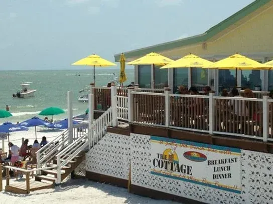 A restaurant called the cottage serves breakfast lunch and dinner