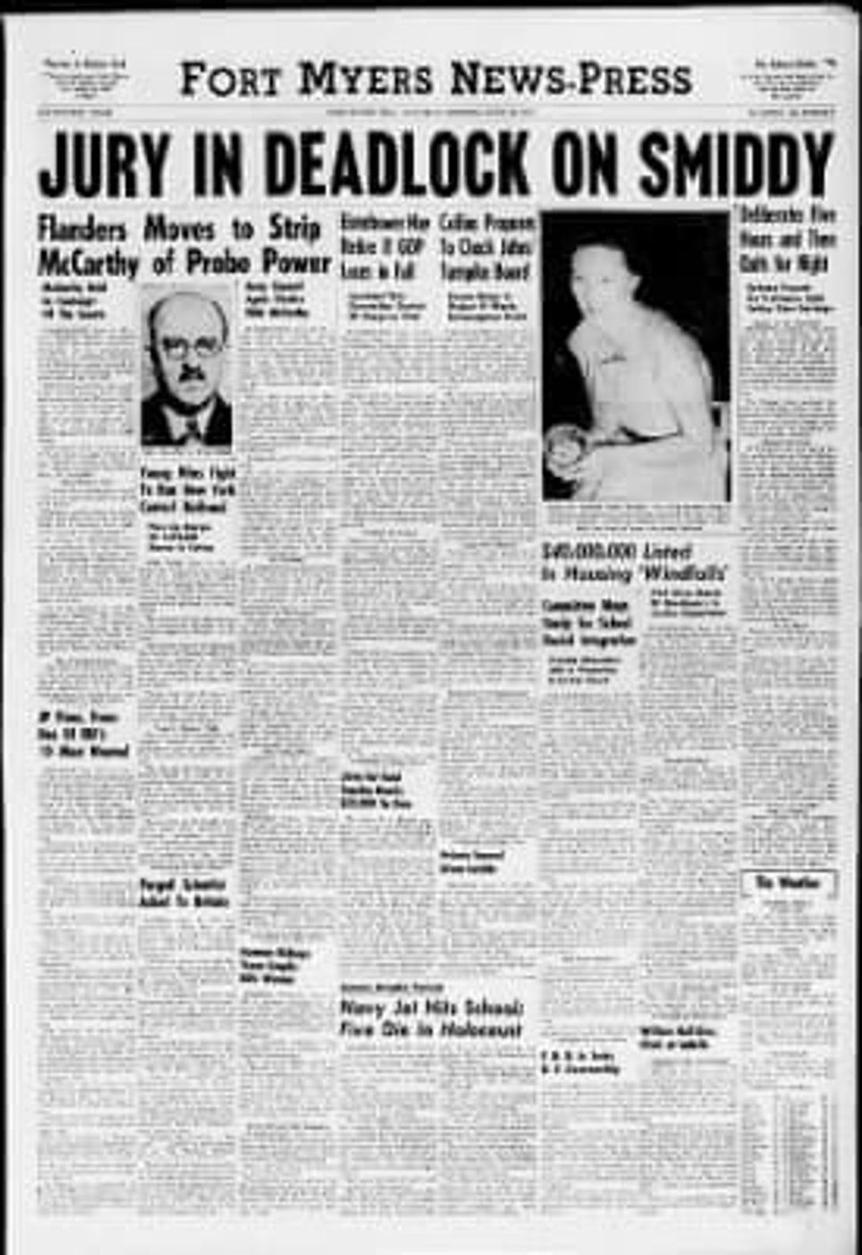 The front page of a fort myers news press newspaper