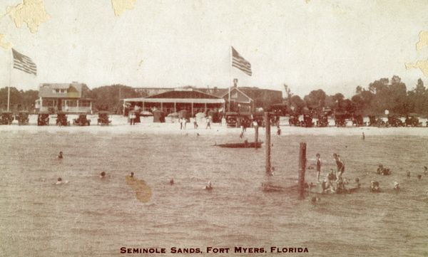 A black and white photo of seminole sands fort myers florida