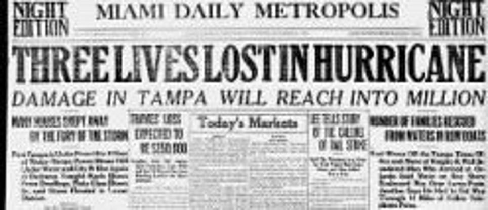 The front page of the miami daily metropolis newspaper