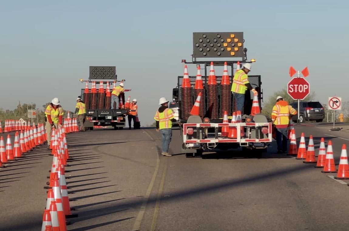 When a contractor required immediate traffic control for emergency road repairs, ABC Roadworks delivered and installed all necessary equipment within 24 hours. The setup included cones, barricades, signage, and electronic message boards to safely direct traffic around the work zone.