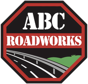 ABC Roadworks logo featuring highway roadway design for Florida traffic control and highway safety services