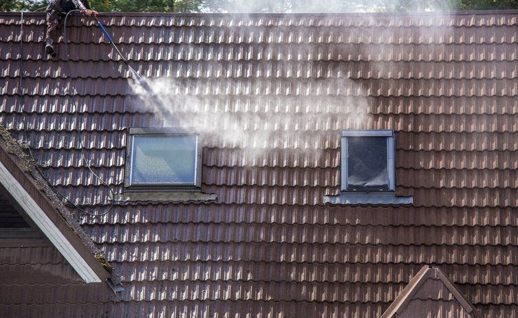 power washing roof