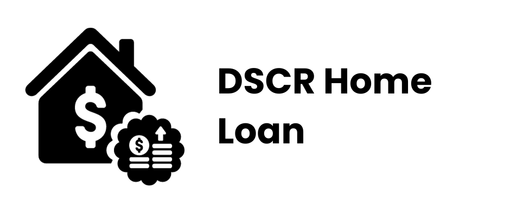 A black and white logo for dscr home loan with a house and a dollar sign.