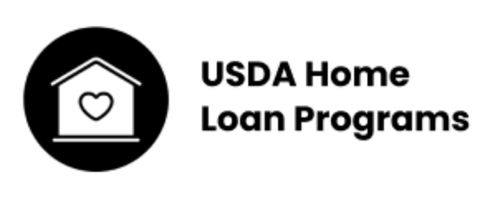 A black and white logo for usda home loan programs.