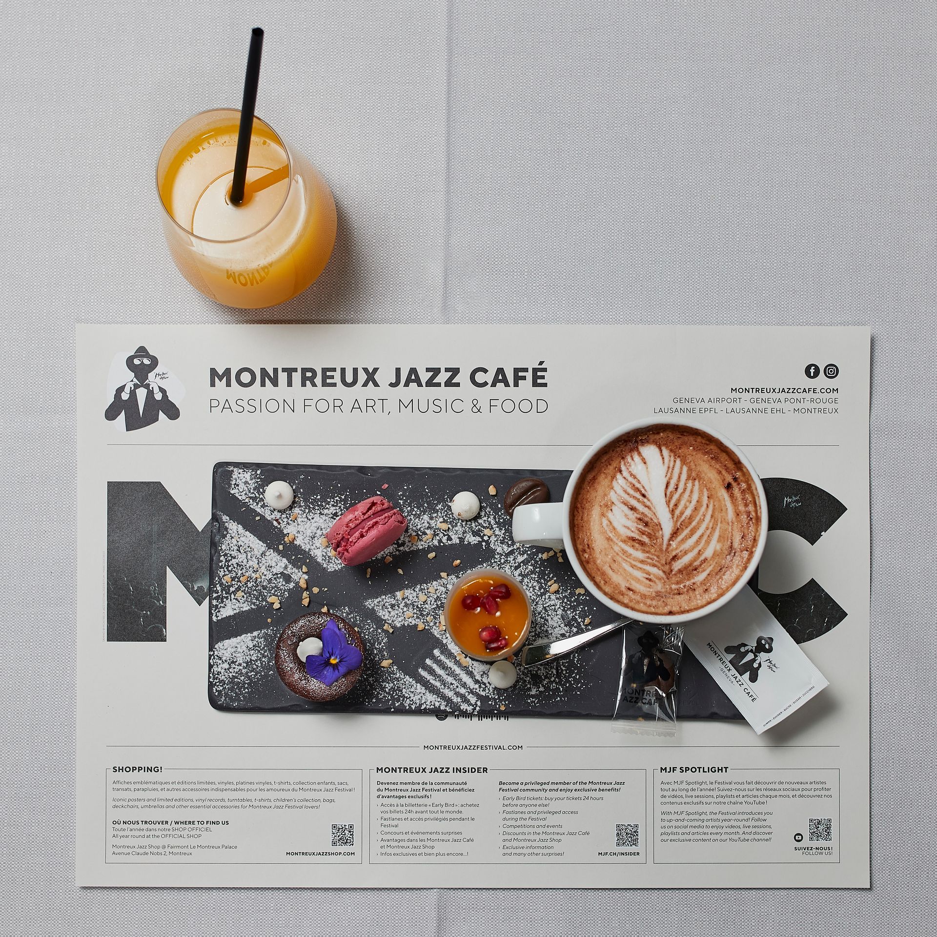 Montreux Jazz Café Genève Aéroport départs café gourmand