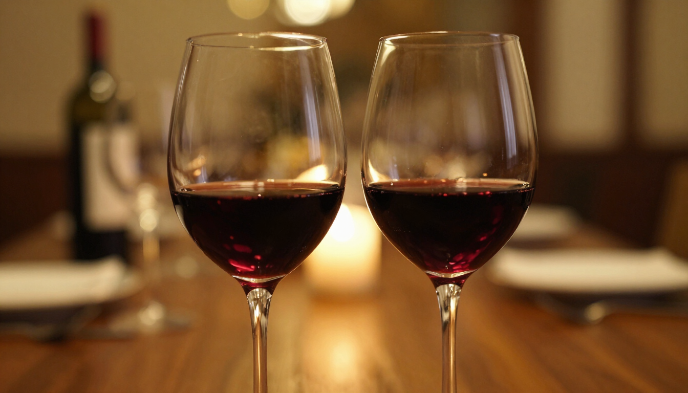 Two glasses of Rioja red wine