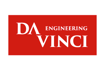 Ein rotes Schild mit der Aufschrift Da Engineering Vinci darauf