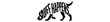 Black silhouette dog with the words "Sniff Happens" within its body.