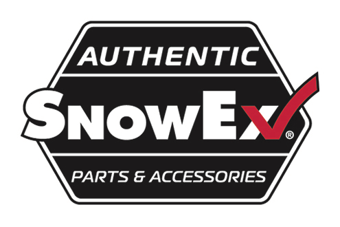 Authentic SnowEx logo in black, white, and red with “Parts & Accessories” text