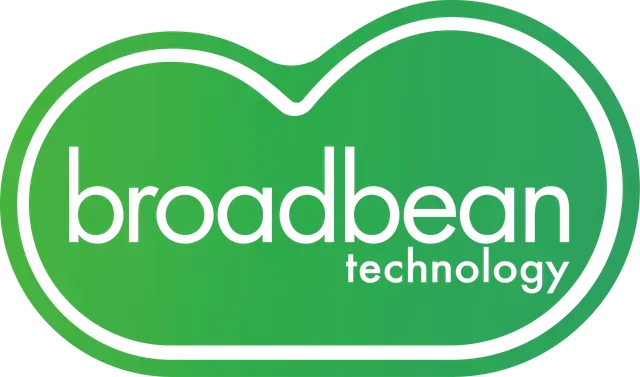 The green, bean-shaped logo of Broadbean Technology, featuring the company name in white lowercase text.