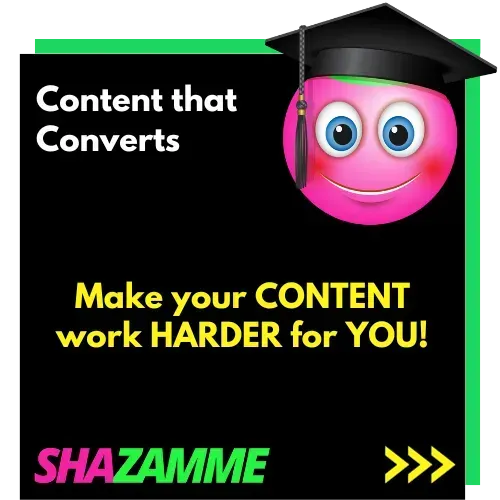 A pink smiling face wearing a graduation cap on a black background, with the text 