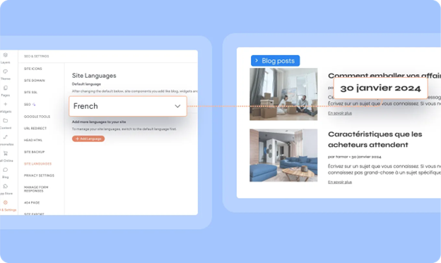 A split screen showing a 