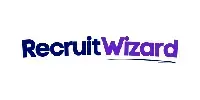 RecruitWizard logo with dark blue text for 