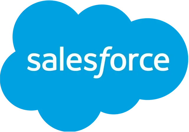 The blue Salesforce cloud logo with the company name in white lowercase text centered in the middle.