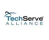 The TechServe Alliance logo features a stylized blue and black arc above the text