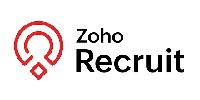 The Zoho Recruit logo, featuring a red stylized circular icon next to the black text 