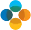 A logo featuring four spheres arranged in a clover shape, colored blue, teal, orange, and yellow.