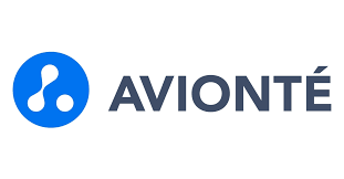 The Avionté company logo, featuring a blue circular icon with three connected white circles next to the text 