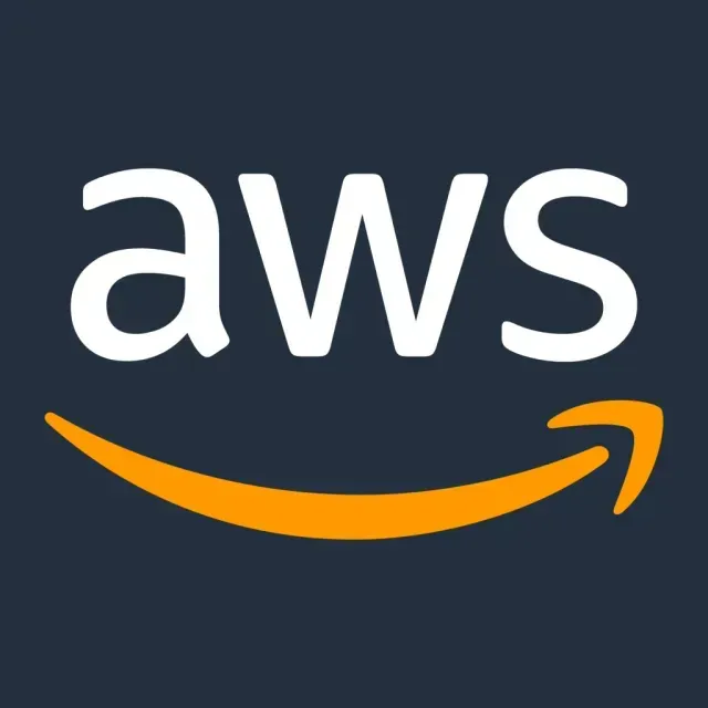 The Amazon Web Services (AWS) logo: white text on a dark blue background with an orange smile arrow below the letters.
