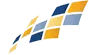 A logo composed of staggered, grid-like squares in shades of blue and gold.