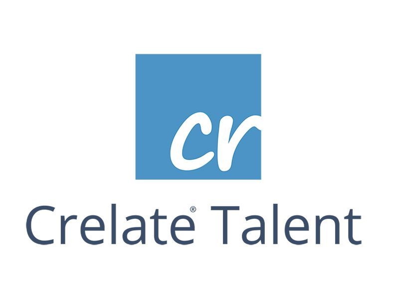 The Crelate Talent logo features the white lowercase letters 