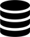 A black icon of a cylinder-shaped database with three distinct segments separated by white lines.