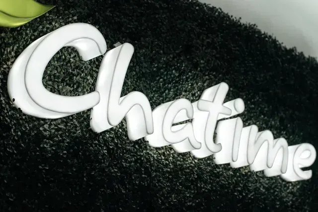 White, 3D dimensional lettering of the word 
