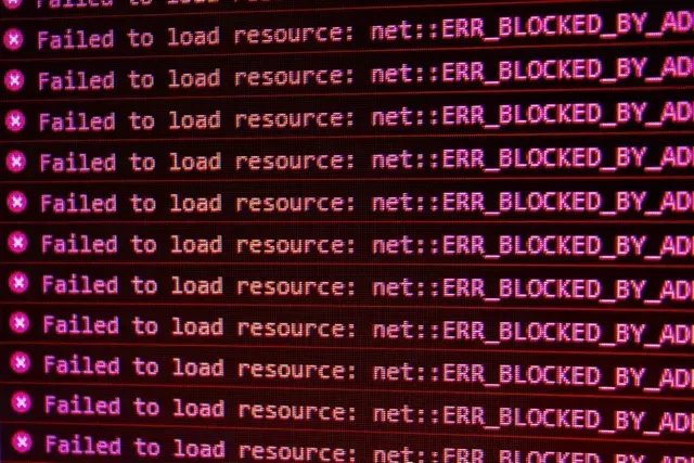 A screen showing a list of red error messages stating 