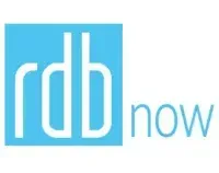 The rdb now logo with the white letters 