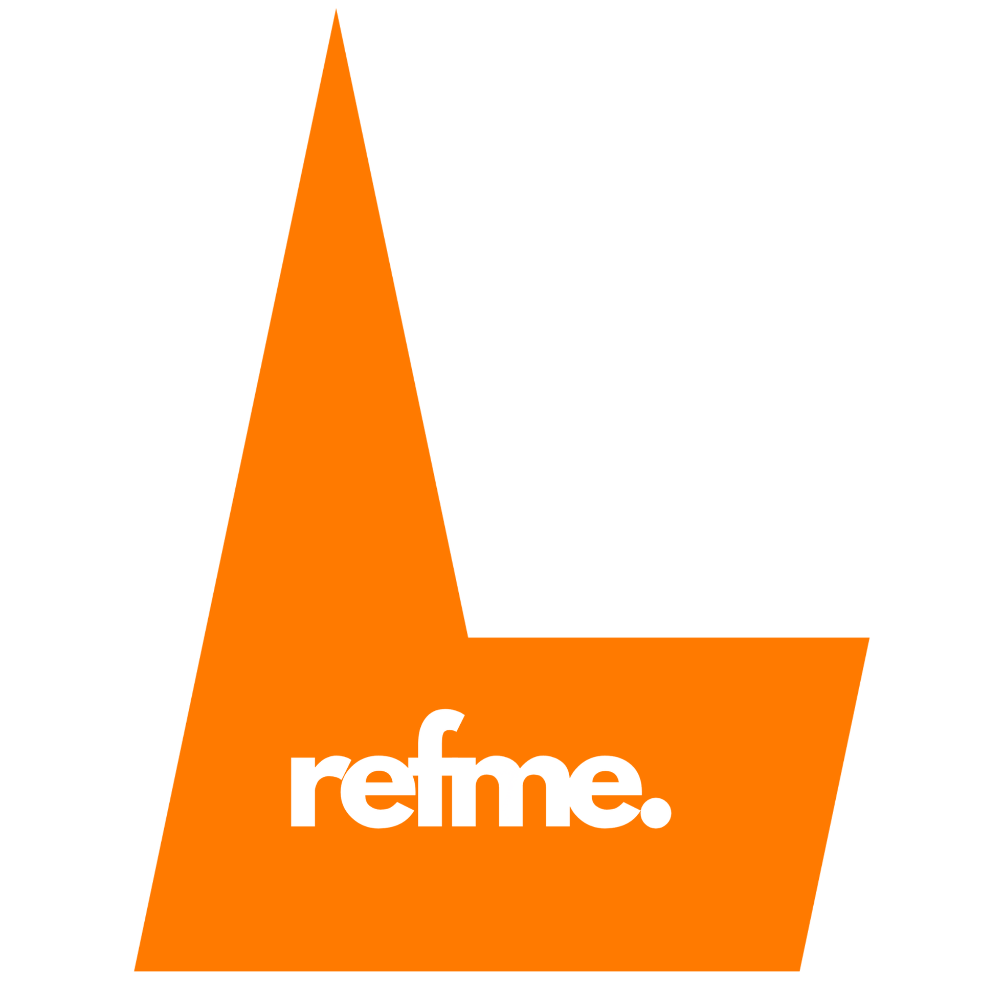 An orange logo featuring a stylized upward arrow shape containing the word