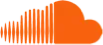 The SoundCloud logo: an orange cloud icon featuring vertical sound wave lines on the left half.