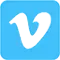 A white stylized letter