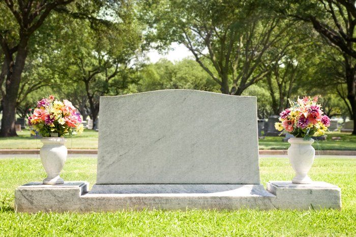 Tombstone with Flowers — Knoxville, TN — Woodlawn Cemetery