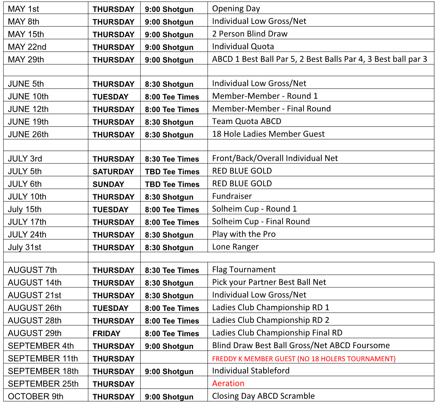 A calendar with a lot of events on it