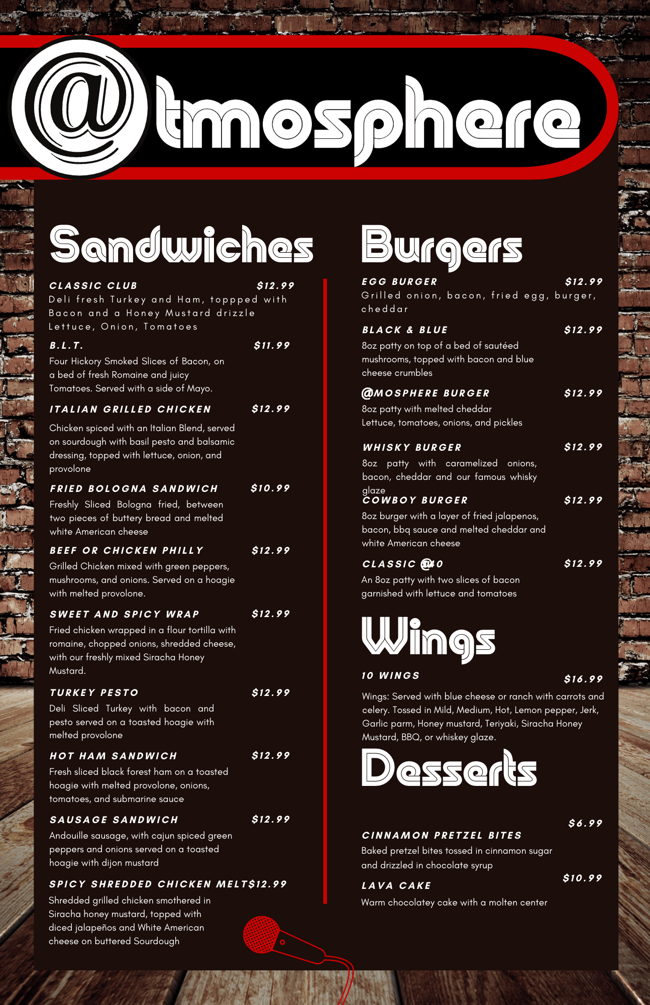 Menu Atmosphere Atlanta Menu Atmosphere Atlanta