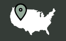 Map pin over white U.S. silhouette