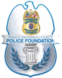 Prince George’s County Police Foundation logo with police badge, blue laurel wreath, and white column