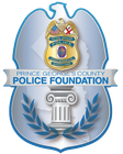 Prince George’s County Police Foundation badge logo with blue shield, laurel, and column emblem